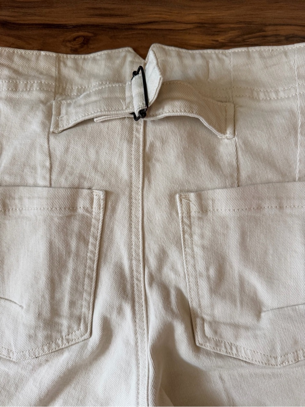 Pilcro Cream High-Rise Wide-Leg Utility Trousers - Picture 6 of 12